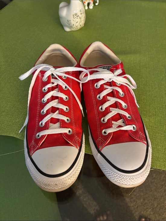 Converse Shoes - Converse Red Low-Top Sneakers with White Accents